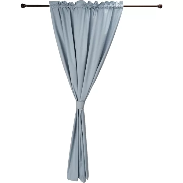 Amazon Basics Room Darkening Blackout Window Curtain with Grommets 52 x 84 Inches White  Set of 2Light Blue