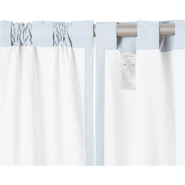 Amazon Basics Room Darkening Blackout Window Curtain with Grommets 52 x 84 Inches White  Set of 2Light Blue