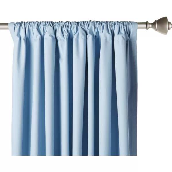 Amazon Basics Room Darkening Blackout Window Curtain with Grommets 52 x 84 Inches White  Set of 2Light Blue
