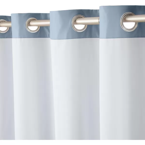 Amazon Basics Room Darkening Blackout Window Curtain with Grommets 52 x 84 Inches White  Set of 2Light Blue