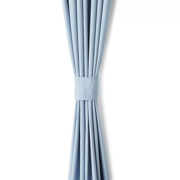 Amazon Basics Room Darkening Blackout Window Curtain with Grommets 52 x 84 Inches White  Set of 2Light Blue