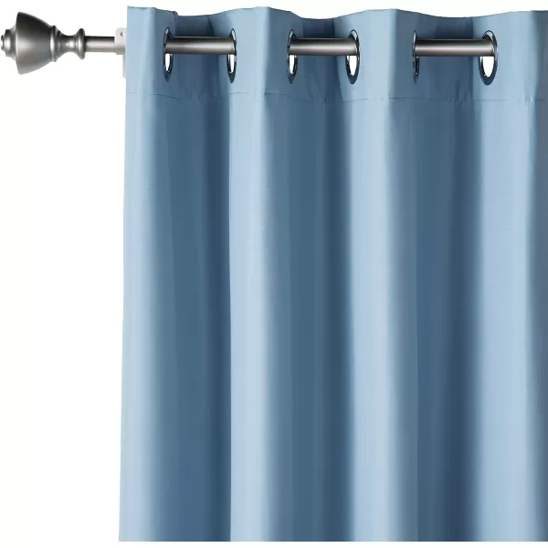 Amazon Basics Room Darkening Blackout Window Curtain with Grommets 52 x 84 Inches White  Set of 2Light Blue