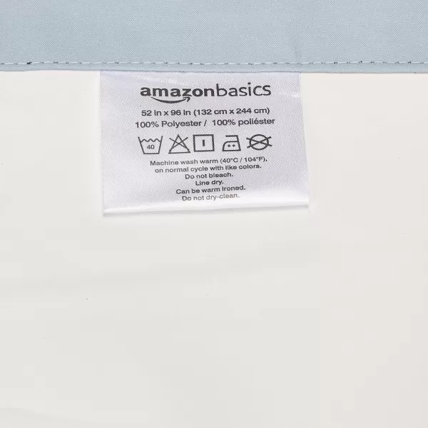 Amazon Basics Room Darkening Blackout Window Curtain with Grommets 52 x 84 Inches White  Set of 2Light Blue