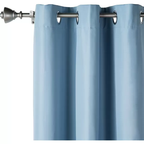 Amazon Basics Room Darkening Blackout Window Curtain with Grommets 52 x 84 Inches White  Set of 2Light Blue