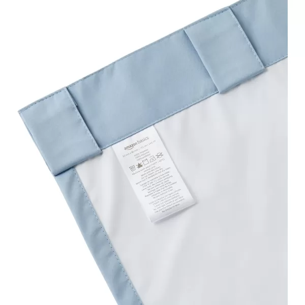 Amazon Basics Room Darkening Blackout Window Curtain with Grommets 52 x 84 Inches White  Set of 2Light Blue