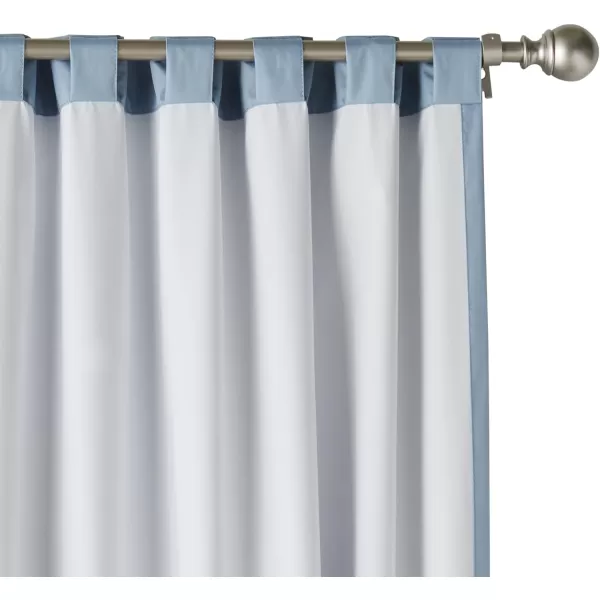 Amazon Basics Room Darkening Blackout Window Curtain with Grommets 52 x 84 Inches White  Set of 2Light Blue