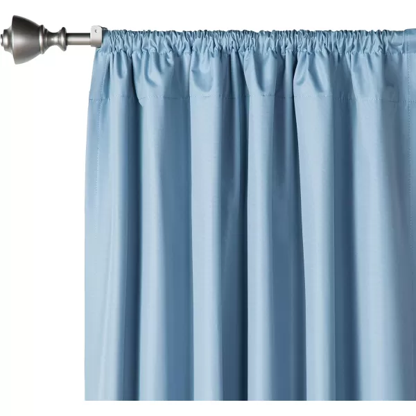 Amazon Basics Room Darkening Blackout Window Curtain with Grommets 52 x 84 Inches White  Set of 2Light Blue
