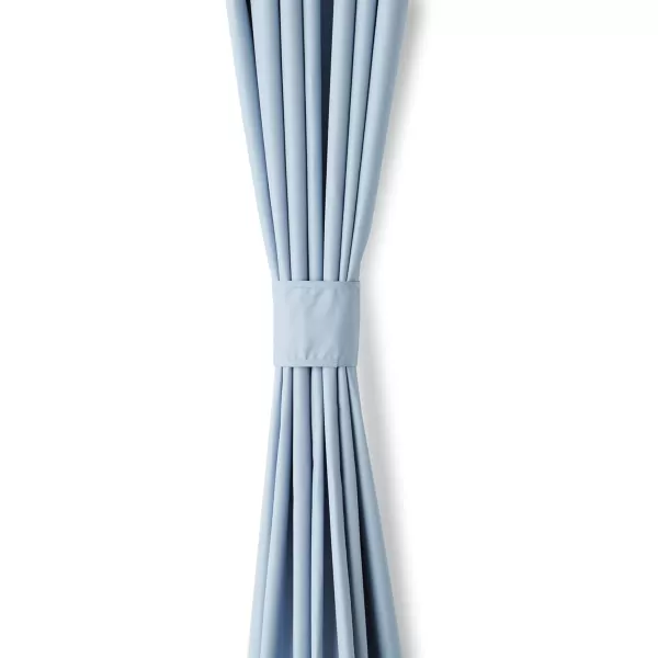 Amazon Basics Room Darkening Blackout Window Curtain with Grommets 52 x 84 Inches White  Set of 2Light Blue