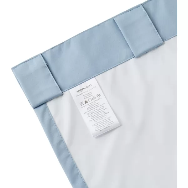 Amazon Basics Room Darkening Blackout Window Curtain with Grommets 52 x 84 Inches White  Set of 2Light Blue