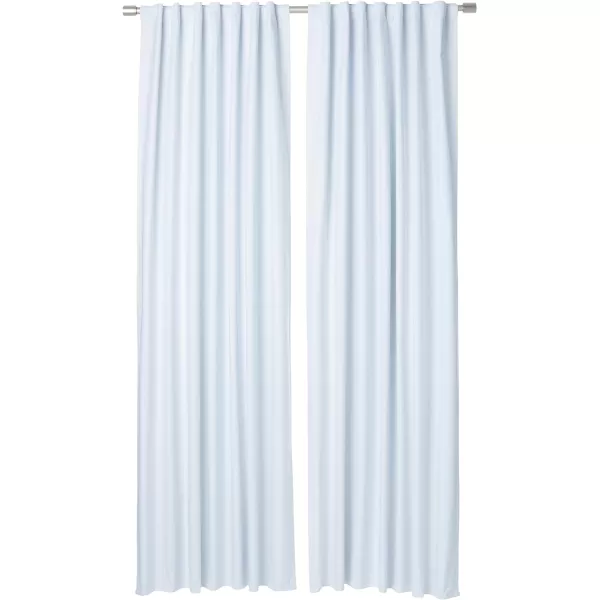 Amazon Basics Room Darkening Blackout Window Curtain with Grommets 52 x 84 Inches White  Set of 2Light Blue