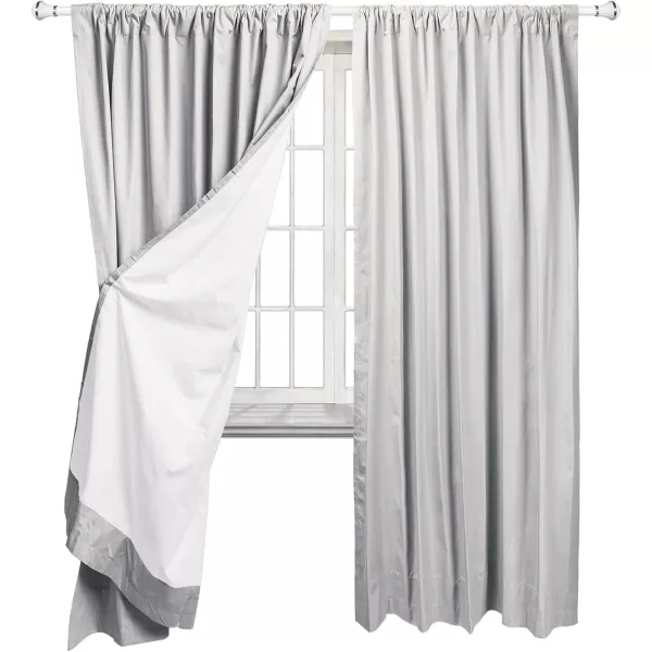 Amazon Basics Room Darkening Blackout Window Curtain with Grommets 52 x 84 Inches White  Set of 2Light Gray