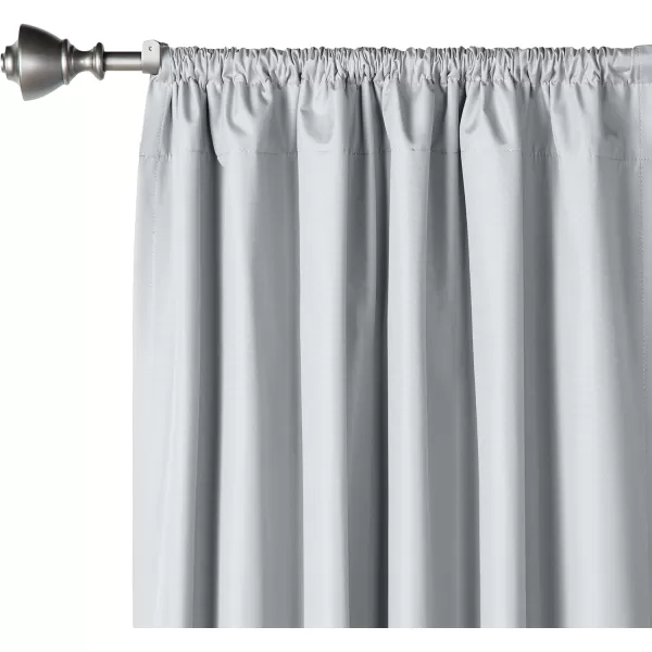 Amazon Basics Room Darkening Blackout Window Curtain with Grommets 52 x 84 Inches White  Set of 2Light Gray