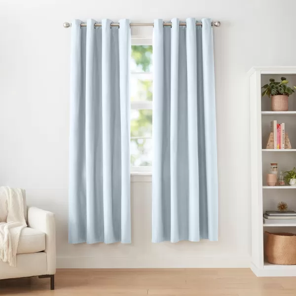 Amazon Basics Room Darkening Blackout Window Curtain with Grommets 52 x 84 Inches White  Set of 2Light Gray