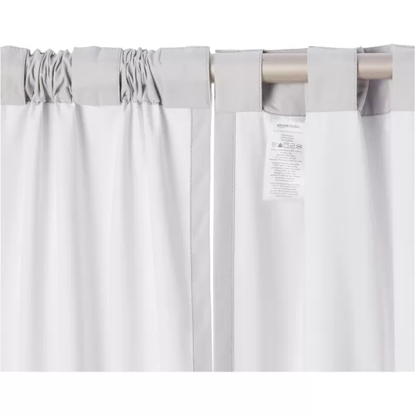 Amazon Basics Room Darkening Blackout Window Curtain with Grommets 52 x 84 Inches White  Set of 2Light Gray