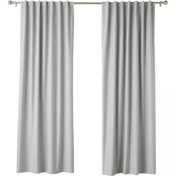 Amazon Basics Room Darkening Blackout Window Curtain with Grommets 52 x 84 Inches White  Set of 2Light Gray