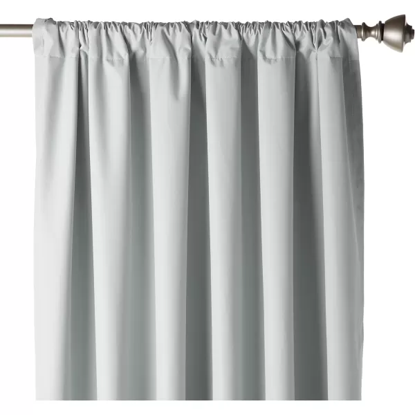 Amazon Basics Room Darkening Blackout Window Curtain with Grommets 52 x 84 Inches White  Set of 2Light Gray