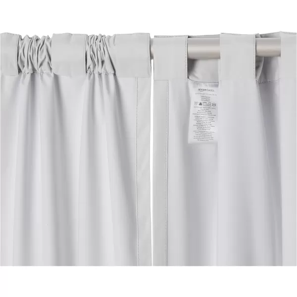 Amazon Basics Room Darkening Blackout Window Curtain with Grommets 52 x 84 Inches White  Set of 2Light Gray