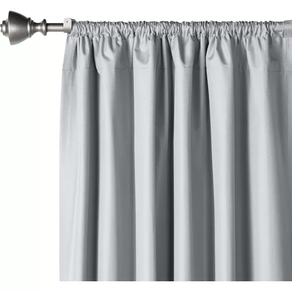 Amazon Basics Room Darkening Blackout Window Curtain with Grommets 52 x 84 Inches White  Set of 2Light Gray