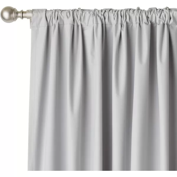 Amazon Basics Room Darkening Blackout Window Curtain with Grommets 52 x 84 Inches White  Set of 2Light Gray