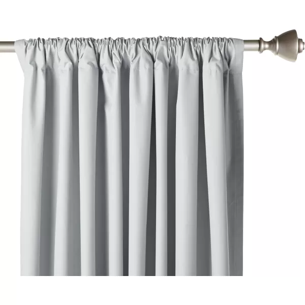 Amazon Basics Room Darkening Blackout Window Curtain with Grommets 52 x 84 Inches White  Set of 2Light Gray