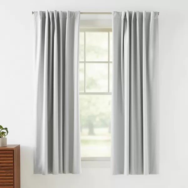 Amazon Basics Room Darkening Blackout Window Curtain with Grommets 52 x 84 Inches White  Set of 2Light Gray