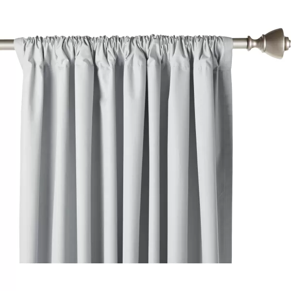 Amazon Basics Room Darkening Blackout Window Curtain with Grommets 52 x 84 Inches White  Set of 2Light Gray