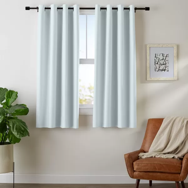 Amazon Basics Room Darkening Blackout Window Curtain with Grommets 52 x 84 Inches White  Set of 2Light Gray