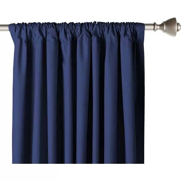 Amazon Basics Room Darkening Blackout Window Curtain with Grommets 52 x 84 Inches White  Set of 2Navy