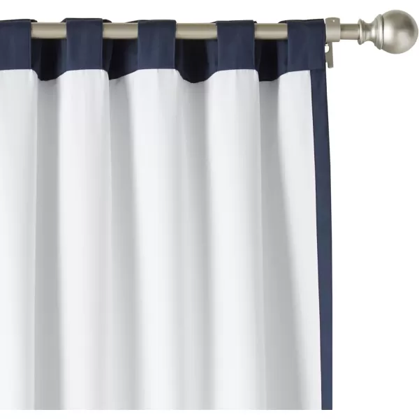 Amazon Basics Room Darkening Blackout Window Curtain with Grommets 52 x 84 Inches White  Set of 2Navy