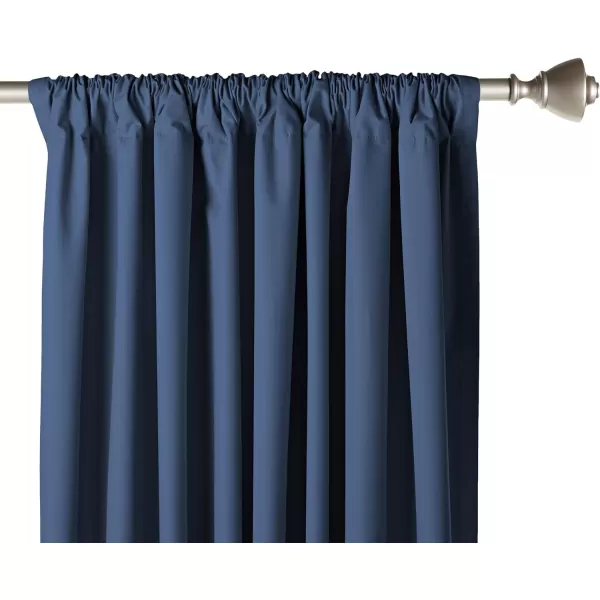 Amazon Basics Room Darkening Blackout Window Curtain with Grommets 52 x 84 Inches White  Set of 2Navy