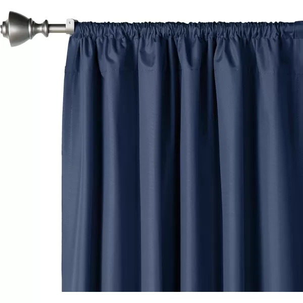 Amazon Basics Room Darkening Blackout Window Curtain with Grommets 52 x 84 Inches White  Set of 2Navy