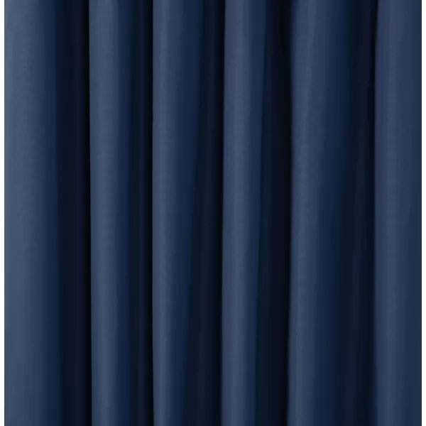 Amazon Basics Room Darkening Blackout Window Curtain with Grommets 52 x 84 Inches White  Set of 2Navy