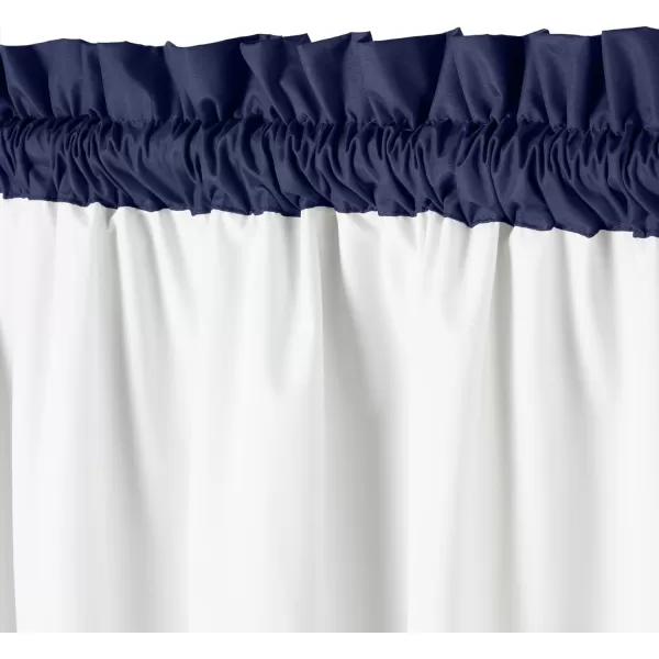 Amazon Basics Room Darkening Blackout Window Curtain with Grommets 52 x 84 Inches White  Set of 2Navy