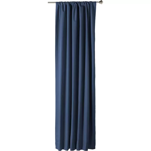 Amazon Basics Room Darkening Blackout Window Curtain with Grommets 52 x 84 Inches White  Set of 2Navy