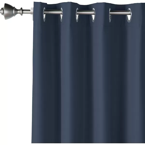 Amazon Basics Room Darkening Blackout Window Curtain with Grommets 52 x 84 Inches White  Set of 2Navy
