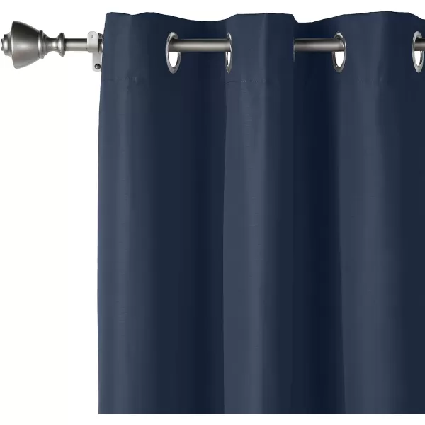 Amazon Basics Room Darkening Blackout Window Curtain with Grommets 52 x 84 Inches White  Set of 2Navy