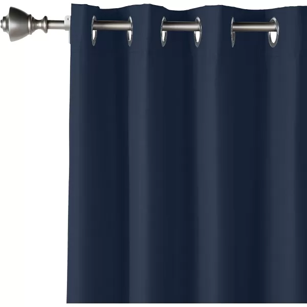 Amazon Basics Room Darkening Blackout Window Curtain with Grommets 52 x 84 Inches White  Set of 2Navy
