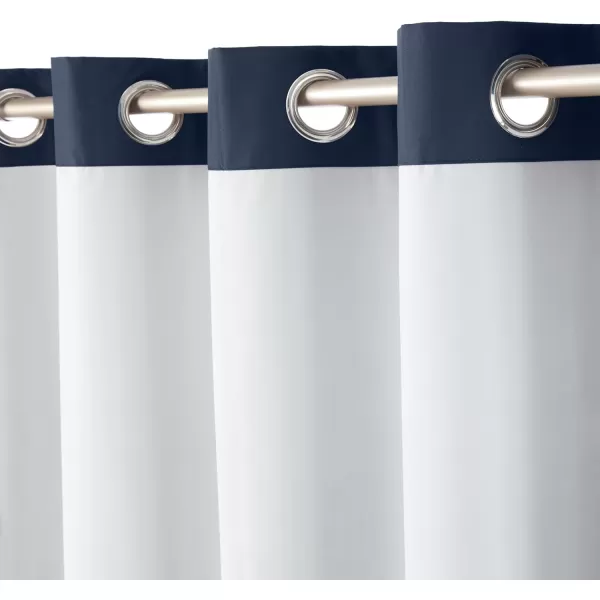 Amazon Basics Room Darkening Blackout Window Curtain with Grommets 52 x 84 Inches White  Set of 2Navy
