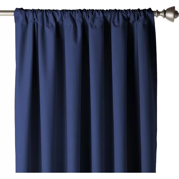 Amazon Basics Room Darkening Blackout Window Curtain with Grommets 52 x 84 Inches White  Set of 2Navy