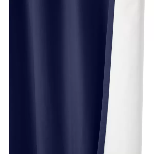 Amazon Basics Room Darkening Blackout Window Curtain with Grommets 52 x 84 Inches White  Set of 2Navy