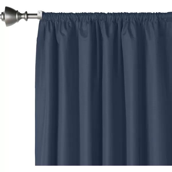 Amazon Basics Room Darkening Blackout Window Curtain with Grommets 52 x 84 Inches White  Set of 2Navy