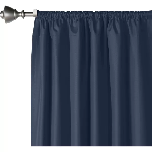 Amazon Basics Room Darkening Blackout Window Curtain with Grommets 52 x 84 Inches White  Set of 2Navy