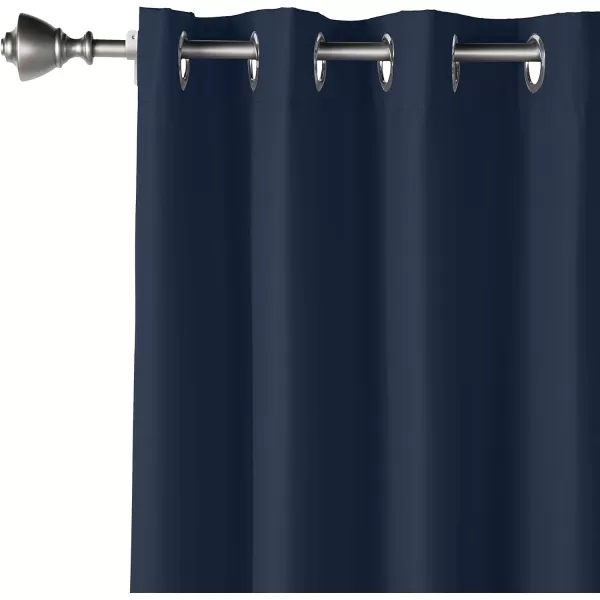 Amazon Basics Room Darkening Blackout Window Curtain with Grommets 52 x 84 Inches White  Set of 2Navy