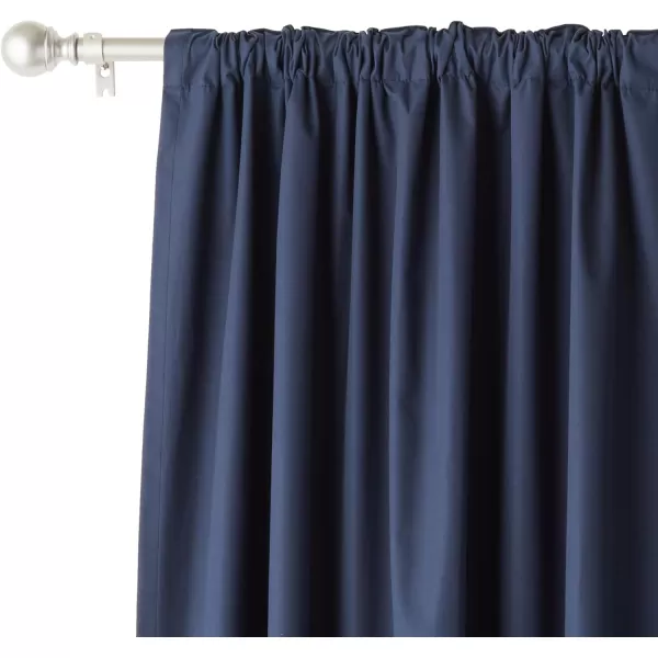 Amazon Basics Room Darkening Blackout Window Curtain with Grommets 52 x 84 Inches White  Set of 2Navy