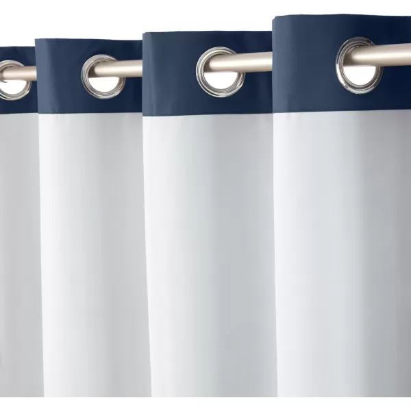 Amazon Basics Room Darkening Blackout Window Curtain with Grommets 52 x 84 Inches White  Set of 2Navy