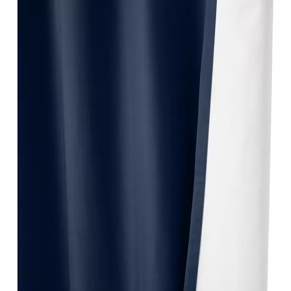 Amazon Basics Room Darkening Blackout Window Curtain with Grommets 52 x 84 Inches White  Set of 2Navy
