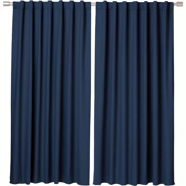 Amazon Basics Room Darkening Blackout Window Curtain with Grommets 52 x 84 Inches White  Set of 2Navy