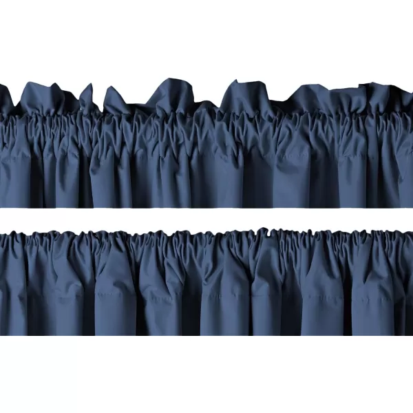 Amazon Basics Room Darkening Blackout Window Curtain with Grommets 52 x 84 Inches White  Set of 2Navy
