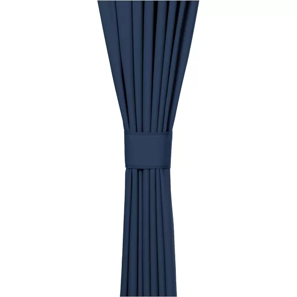 Amazon Basics Room Darkening Blackout Window Curtain with Grommets 52 x 84 Inches White  Set of 2Navy