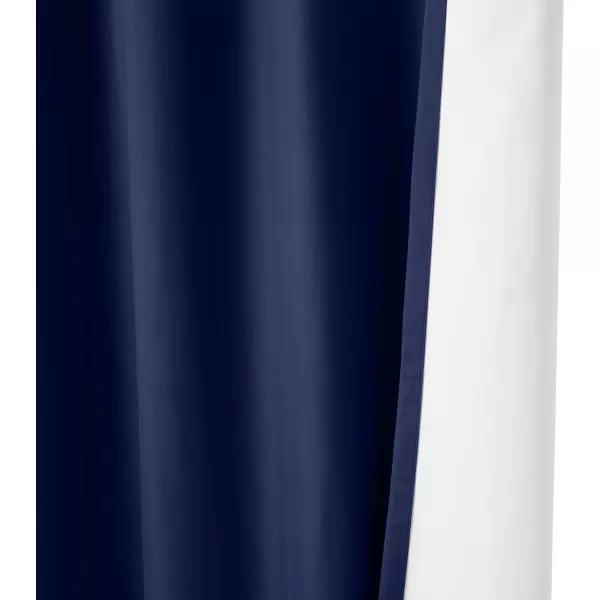 Amazon Basics Room Darkening Blackout Window Curtain with Grommets 52 x 84 Inches White  Set of 2Navy